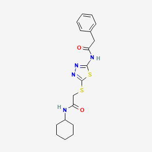 N-cyclohexyl-2-((5-(2-phenylacetamido)-1,3,4-thiadiazol-2-yl)thio)acetamide