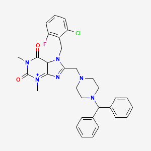 7-[(2-chloro-6-fluorophenyl)methyl]-8-{[4-(diphenylmethyl)piperazin-1-yl]methyl}-1,3-dimethyl-2,3,6,7-tetrahydro-1H-purine-2,6-dione