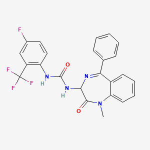 1-(1-methyl-2-oxo-5-phenyl-2,3-dihydro-1H-1,4-diazepin-3-yl)-3-(4-fluoro-2-trifluorophenyl)urea