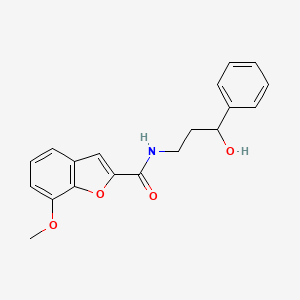 molecular formula C19H19NO4 B2600355 N-(3-hydroxy-3-phenylpropyl)-7-methoxy-1-benzofuran-2-carboxamide CAS No. 1396747-48-0