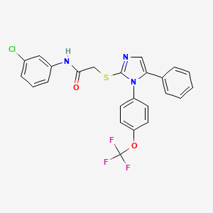 N-(3-chlorophenyl)-2-((5-phenyl-1-(4-(trifluoromethoxy)phenyl)-1H-imidazol-2-yl)thio)acetamide