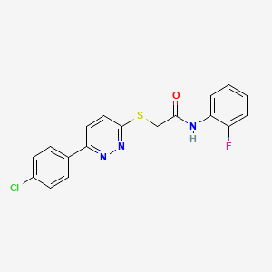 2-[6-(4-chlorophenyl)pyridazin-3-yl]sulfanyl-N-(2-fluorophenyl)acetamide