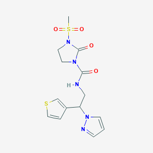 N-(2-(1H-pyrazol-1-yl)-2-(thiophen-3-yl)ethyl)-3-(methylsulfonyl)-2-oxoimidazolidine-1-carboxamide