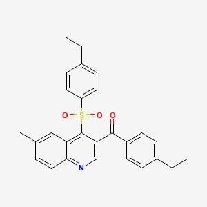 (4-Ethylphenyl)-[4-(4-ethylphenyl)sulfonyl-6-methylquinolin-3-yl]methanone