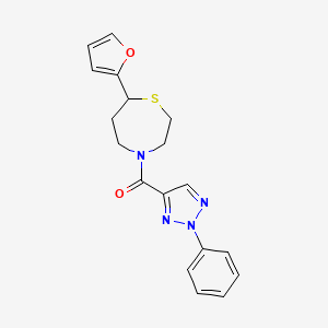 B2600405 (7-(furan-2-yl)-1,4-thiazepan-4-yl)(2-phenyl-2H-1,2,3-triazol-4-yl)methanone CAS No. 1797638-59-5