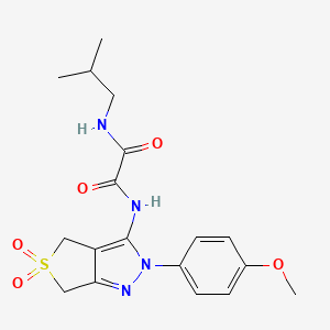 molecular formula C18H22N4O5S B2600409 N'-[2-(4-methoxyphenyl)-5,5-dioxo-2H,4H,6H-5lambda6-thieno[3,4-c]pyrazol-3-yl]-N-(2-methylpropyl)ethanediamide CAS No. 899733-27-8