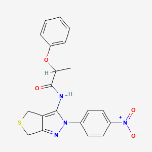 N-[2-(4-nitrophenyl)-4,6-dihydrothieno[3,4-c]pyrazol-3-yl]-2-phenoxypropanamide