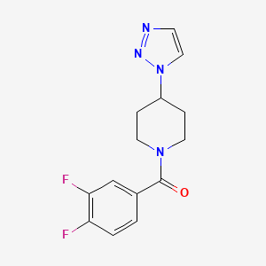 molecular formula C14H14F2N4O B2600420 (4-(1H-1,2,3-triazol-1-yl)piperidin-1-yl)(3,4-difluorophenyl)methanone CAS No. 1798661-92-3