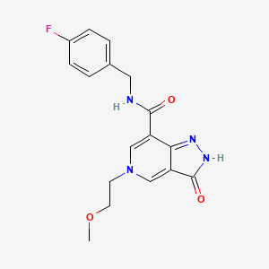 molecular formula C17H17FN4O3 B2600425 N-(4-fluorobenzyl)-5-(2-methoxyethyl)-3-oxo-3,5-dihydro-2H-pyrazolo[4,3-c]pyridine-7-carboxamide CAS No. 1203228-00-5