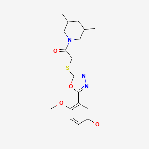 2-((5-(2,5-Dimethoxyphenyl)-1,3,4-oxadiazol-2-yl)thio)-1-(3,5-dimethylpiperidin-1-yl)ethanone