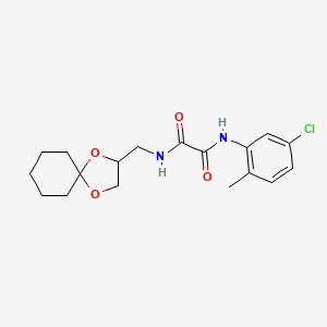 molecular formula C18H23ClN2O4 B2600439 N'-(5-chloro-2-methylphenyl)-N-({1,4-dioxaspiro[4.5]decan-2-yl}methyl)ethanediamide CAS No. 941996-01-6