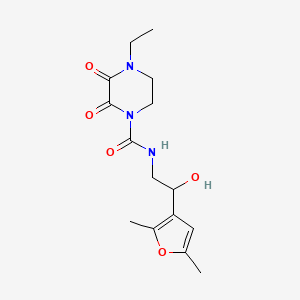 molecular formula C15H21N3O5 B2600443 N-[2-(2,5-dimethylfuran-3-yl)-2-hydroxyethyl]-4-ethyl-2,3-dioxopiperazine-1-carboxamide CAS No. 2320664-10-4