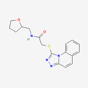 molecular formula C17H18N4O2S B2600470 N-[(oxolan-2-yl)methyl]-2-{[1,2,4]triazolo[4,3-a]quinolin-1-ylsulfanyl}acetamide CAS No. 671199-20-5