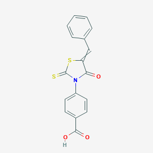 molecular formula C17H11NO3S2 B026005 4-(5-Phenylmethylene-4-oxo-2-thionothiazolidin-3-yl)benzoic acid CAS No. 101439-76-3