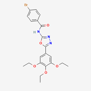 molecular formula C21H22BrN3O5 B2600518 4-bromo-N-[5-(3,4,5-triethoxyphenyl)-1,3,4-oxadiazol-2-yl]benzamide CAS No. 891124-46-2