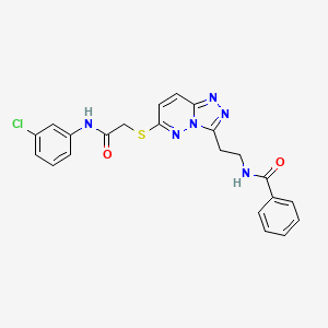 B2600520 N-(2-(6-((2-((3-chlorophenyl)amino)-2-oxoethyl)thio)-[1,2,4]triazolo[4,3-b]pyridazin-3-yl)ethyl)benzamide CAS No. 872993-88-9