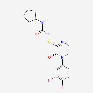 molecular formula C17H17F2N3O2S B2600527 N-cyclopentyl-2-{[4-(3,4-difluorophenyl)-3-oxo-3,4-dihydropyrazin-2-yl]sulfanyl}acetamide CAS No. 899958-64-6