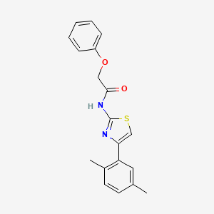 molecular formula C19H18N2O2S B2600594 N-[4-(2,5-dimethylphenyl)-1,3-thiazol-2-yl]-2-phenoxyacetamide CAS No. 444937-04-6