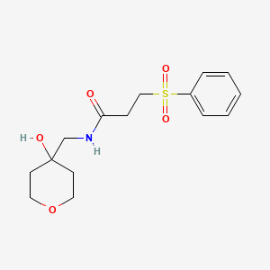 molecular formula C15H21NO5S B2600601 3-(benzenesulfonyl)-N-[(4-hydroxyoxan-4-yl)methyl]propanamide CAS No. 1351631-88-3