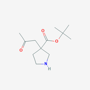 molecular formula C12H21NO3 B2600624 Tert-butyl 3-(2-oxopropyl)pyrrolidine-3-carboxylate CAS No. 2287270-72-6