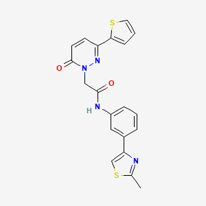 molecular formula C20H16N4O2S2 B2600631 N-(3-(2-methylthiazol-4-yl)phenyl)-2-(6-oxo-3-(thiophen-2-yl)pyridazin-1(6H)-yl)acetamide CAS No. 1251697-01-4