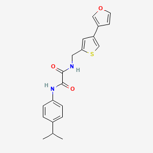molecular formula C20H20N2O3S B2600642 N-{[4-(furan-3-yl)thiophen-2-yl]methyl}-N'-[4-(propan-2-yl)phenyl]ethanediamide CAS No. 2380040-37-7