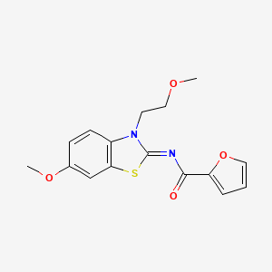 molecular formula C16H16N2O4S B2600647 N-[(2Z)-6-methoxy-3-(2-methoxyethyl)-2,3-dihydro-1,3-benzothiazol-2-ylidene]furan-2-carboxamide CAS No. 865161-36-0