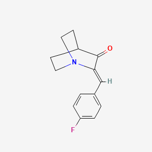molecular formula C14H14FNO B2600671 (2Z)-2-[(4-fluorophenyl)methylidene]-1-azabicyclo[2.2.2]octan-3-one CAS No. 209863-77-4
