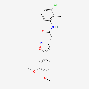 molecular formula C20H19ClN2O4 B2600693 N-(3-chloro-2-methylphenyl)-2-[5-(3,4-dimethoxyphenyl)-1,2-oxazol-3-yl]acetamide CAS No. 953232-08-1