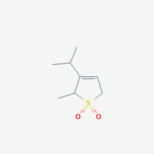molecular formula C8H14O2S B026007 Thiophene, 2,5-dihydro-2-methyl-3-(1-methylethyl)-, 1,1-dioxide (9CI) CAS No. 104664-72-4