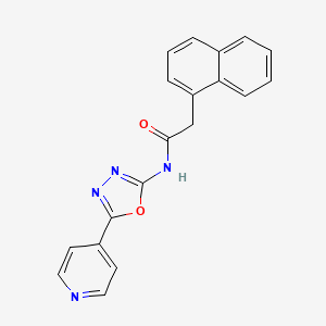 molecular formula C19H14N4O2 B2600710 2-(naphthalen-1-yl)-N-[5-(pyridin-4-yl)-1,3,4-oxadiazol-2-yl]acetamide CAS No. 862825-01-2
