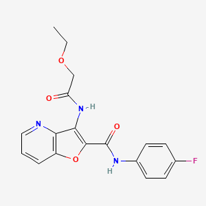 molecular formula C18H16FN3O4 B2600719 3-(2-ethoxyacetamido)-N-(4-fluorophenyl)furo[3,2-b]pyridine-2-carboxamide CAS No. 946322-46-9
