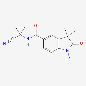 molecular formula C16H17N3O2 B2600727 N-(1-Cyanocyclopropyl)-1,3,3-trimethyl-2-oxoindole-5-carboxamide CAS No. 2418694-63-8