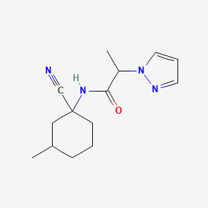 molecular formula C14H20N4O B2600732 N-(1-Cyano-3-methylcyclohexyl)-2-pyrazol-1-ylpropanamide CAS No. 1385466-23-8