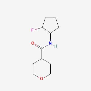 molecular formula C11H18FNO2 B2600746 N-(2-fluorocyclopentyl)oxane-4-carboxamide CAS No. 2167898-58-8