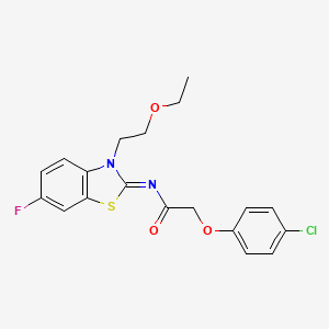 molecular formula C19H18ClFN2O3S B2600753 (Z)-2-(4-chlorophenoxy)-N-(3-(2-ethoxyethyl)-6-fluorobenzo[d]thiazol-2(3H)-ylidene)acetamide CAS No. 865163-02-6