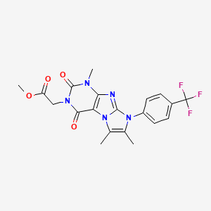 molecular formula C20H18F3N5O4 B2600754 methyl 2-{1,6,7-trimethyl-2,4-dioxo-8-[4-(trifluoromethyl)phenyl]-1H,2H,3H,4H,8H-imidazo[1,2-g]purin-3-yl}acetate CAS No. 878734-27-1