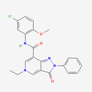 molecular formula C22H19ClN4O3 B2600757 N-(5-chloro-2-methoxyphenyl)-5-ethyl-3-oxo-2-phenyl-2H,3H,5H-pyrazolo[4,3-c]pyridine-7-carboxamide CAS No. 923178-40-9