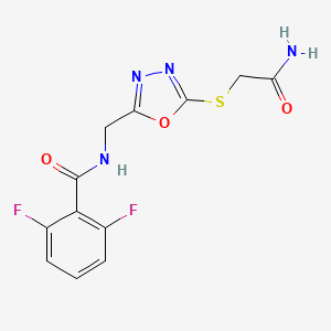 molecular formula C12H10F2N4O3S B2600758 N-((5-((2-amino-2-oxoethyl)thio)-1,3,4-oxadiazol-2-yl)methyl)-2,6-difluorobenzamide CAS No. 903347-19-3