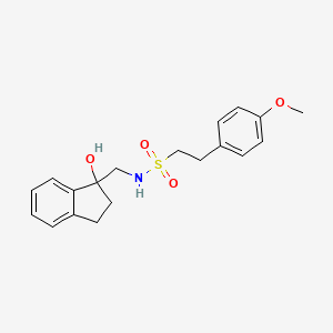molecular formula C19H23NO4S B2600765 N-((1-hydroxy-2,3-dihydro-1H-inden-1-yl)methyl)-2-(4-methoxyphenyl)ethanesulfonamide CAS No. 1396786-71-2