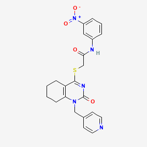 molecular formula C22H21N5O4S B2600775 N-(3-nitrophenyl)-2-((2-oxo-1-(pyridin-4-ylmethyl)-1,2,5,6,7,8-hexahydroquinazolin-4-yl)thio)acetamide CAS No. 900000-11-5