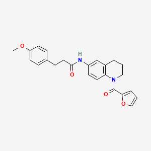 molecular formula C24H24N2O4 B2600814 N-[1-(furan-2-carbonyl)-1,2,3,4-tetrahydroquinolin-6-yl]-3-(4-methoxyphenyl)propanamide CAS No. 946367-39-1