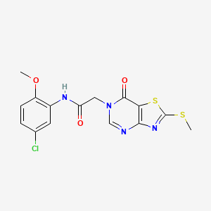 molecular formula C15H13ClN4O3S2 B2600880 N-(5-chloro-2-methoxyphenyl)-2-[2-(methylsulfanyl)-7-oxo-6H,7H-[1,3]thiazolo[4,5-d]pyrimidin-6-yl]acetamide CAS No. 1115279-32-7