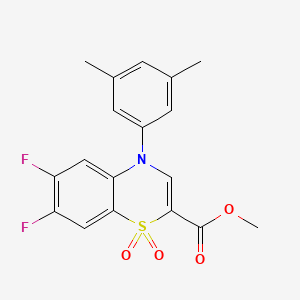 molecular formula C18H15F2NO4S B2600911 methyl 4-(3,5-dimethylphenyl)-6,7-difluoro-4H-1,4-benzothiazine-2-carboxylate 1,1-dioxide CAS No. 1207059-26-4