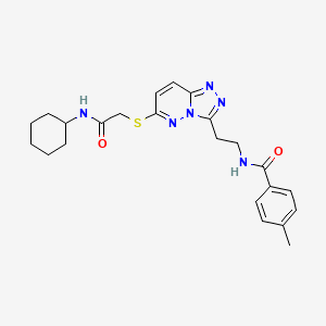 N-[2-[6-[2-(cyclohexylamino)-2-oxoethyl]sulfanyl-[1,2,4]triazolo[4,3-b]pyridazin-3-yl]ethyl]-4-methylbenzamide