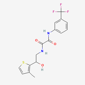 molecular formula C16H15F3N2O3S B2600920 N-[2-hydroxy-2-(3-methylthiophen-2-yl)ethyl]-N'-[3-(trifluoromethyl)phenyl]ethanediamide CAS No. 1351608-13-3