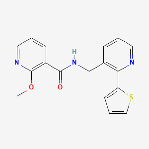 molecular formula C17H15N3O2S B2600928 2-methoxy-N-((2-(thiophen-2-yl)pyridin-3-yl)methyl)nicotinamide CAS No. 2034434-49-4