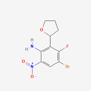 4-Bromo-3-fluoro-6-nitro-2-(oxolan-2-yl)aniline
