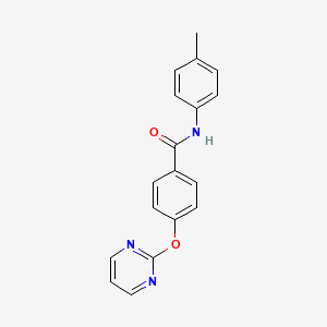molecular formula C18H15N3O2 B2600931 N-(4-methylphenyl)-4-(2-pyrimidinyloxy)benzenecarboxamide CAS No. 861210-00-6