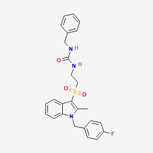 1-benzyl-3-(2-((1-(4-fluorobenzyl)-2-methyl-1H-indol-3-yl)sulfonyl)ethyl)urea